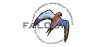 Brown and Blue Falcon flying through the name