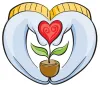 MG with heart color logo blue gloves gold trim