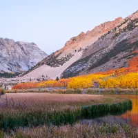 North Lake surrounded by aspens in fall color.